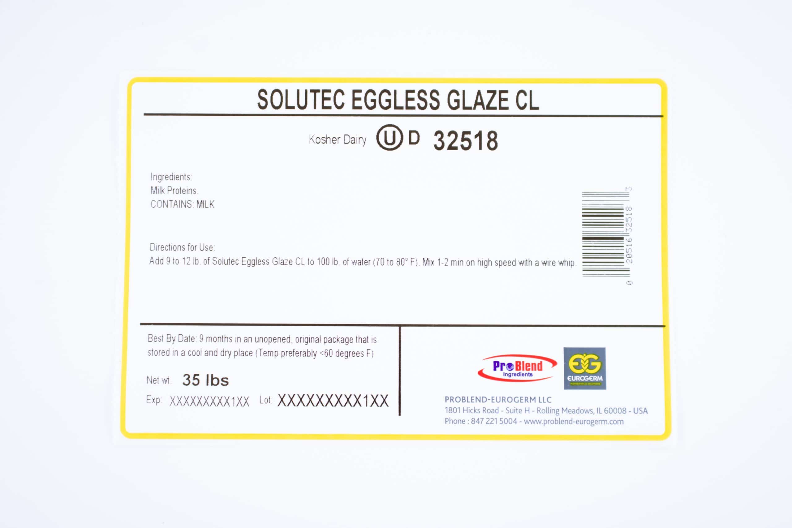 Solutec Eggless Glaze - Milk Protein Egg Wash Alternative (Item#32518 Eurogerm) - 35 lb. bag by Eurogerm, view 2