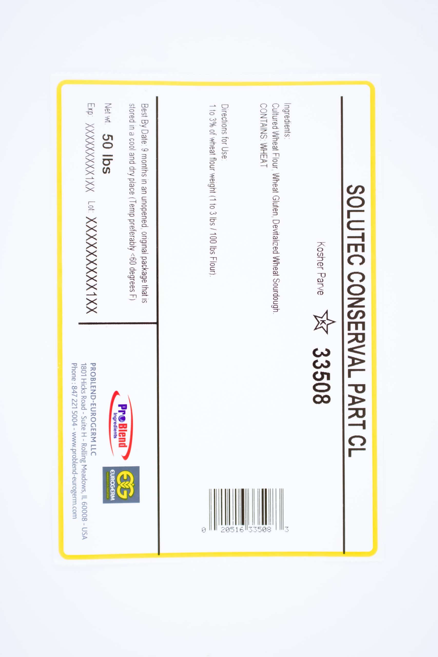 Conservall Part Cl - Anti Mold Shelf Life Extender (Item#33508 Eurogerm) - 50 lb. bag by Eurogerm, view 2