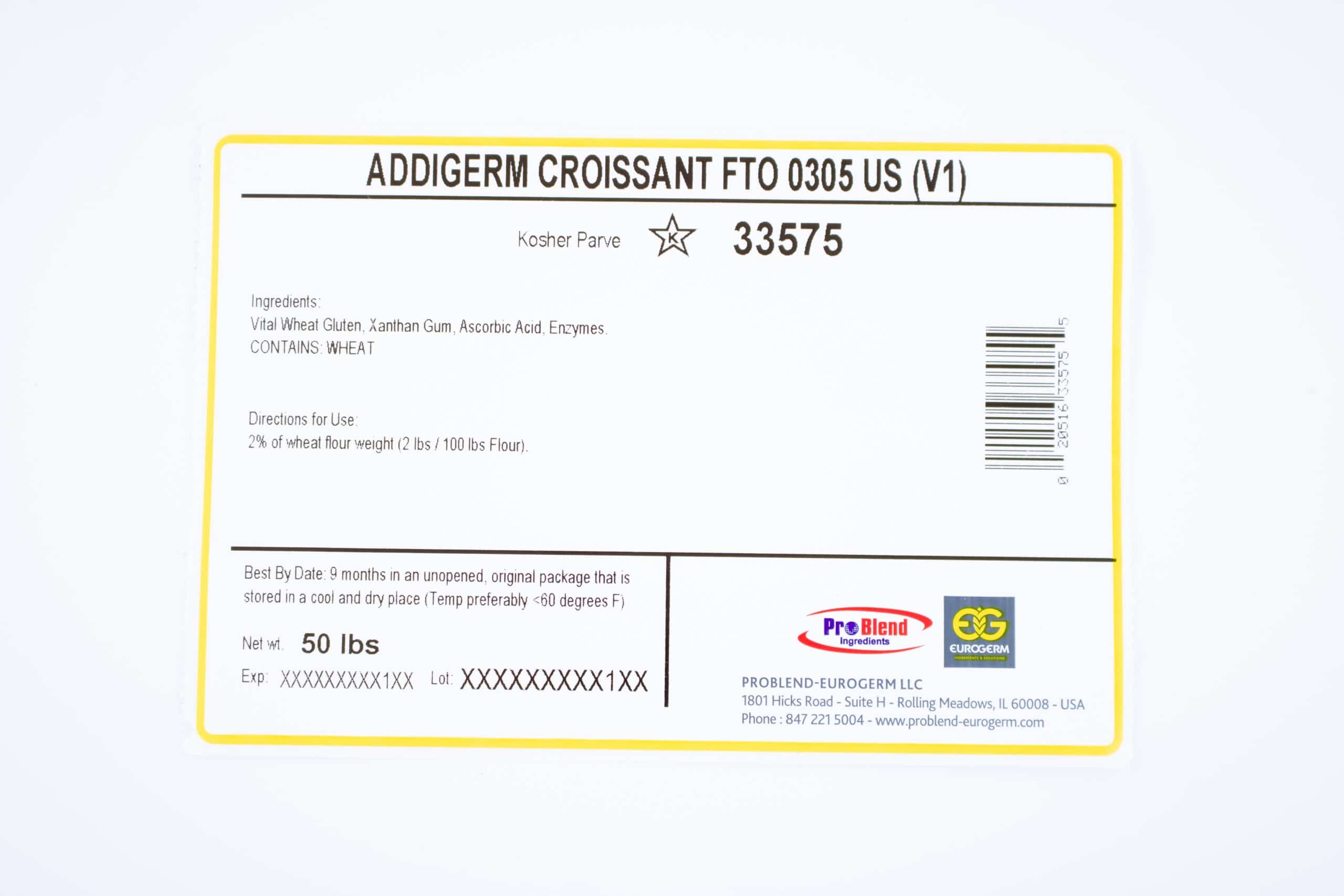 Addigerm Croissant Fto 0305 Us - Dough Conditioner (Item#33575 Eurogerm) - 50 lb. bag, view 2