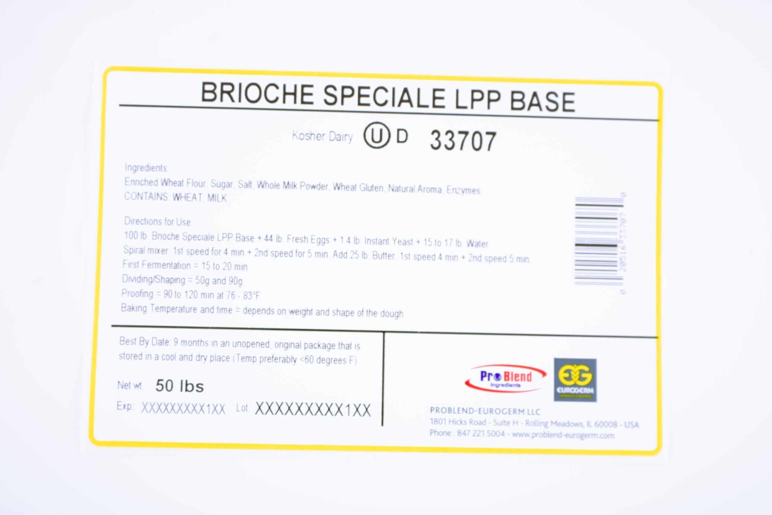 Brioche Special Lpp Base - Brioche Bread Baking Mix (Item#33707 Eurogerm) - 50 lb. bag by Eurogerm, view 2