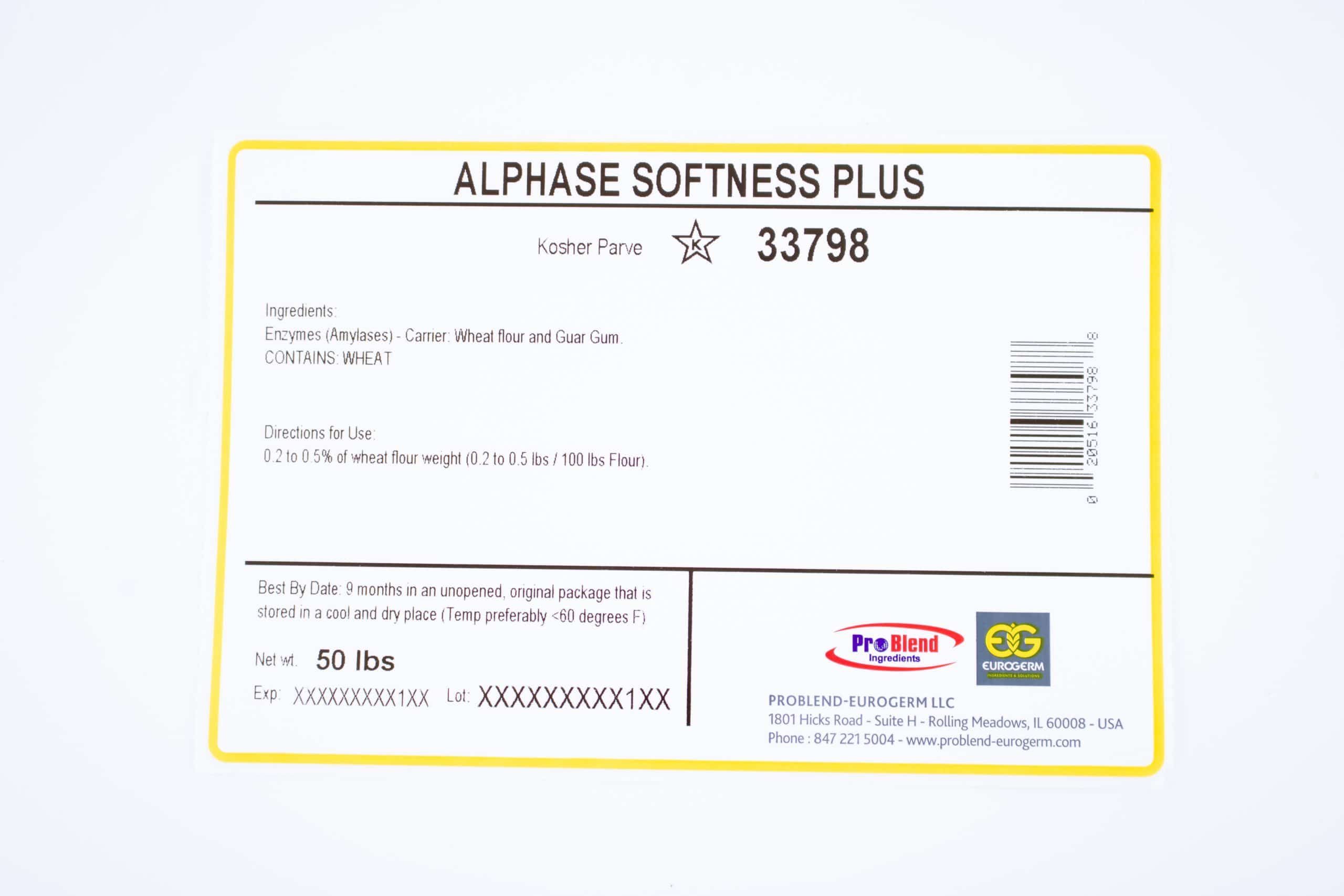 Alphase Softness Plus - Short Bite Shelf life Extender (Item#33798 Eurogerm) - 50 lb. bag, view 2