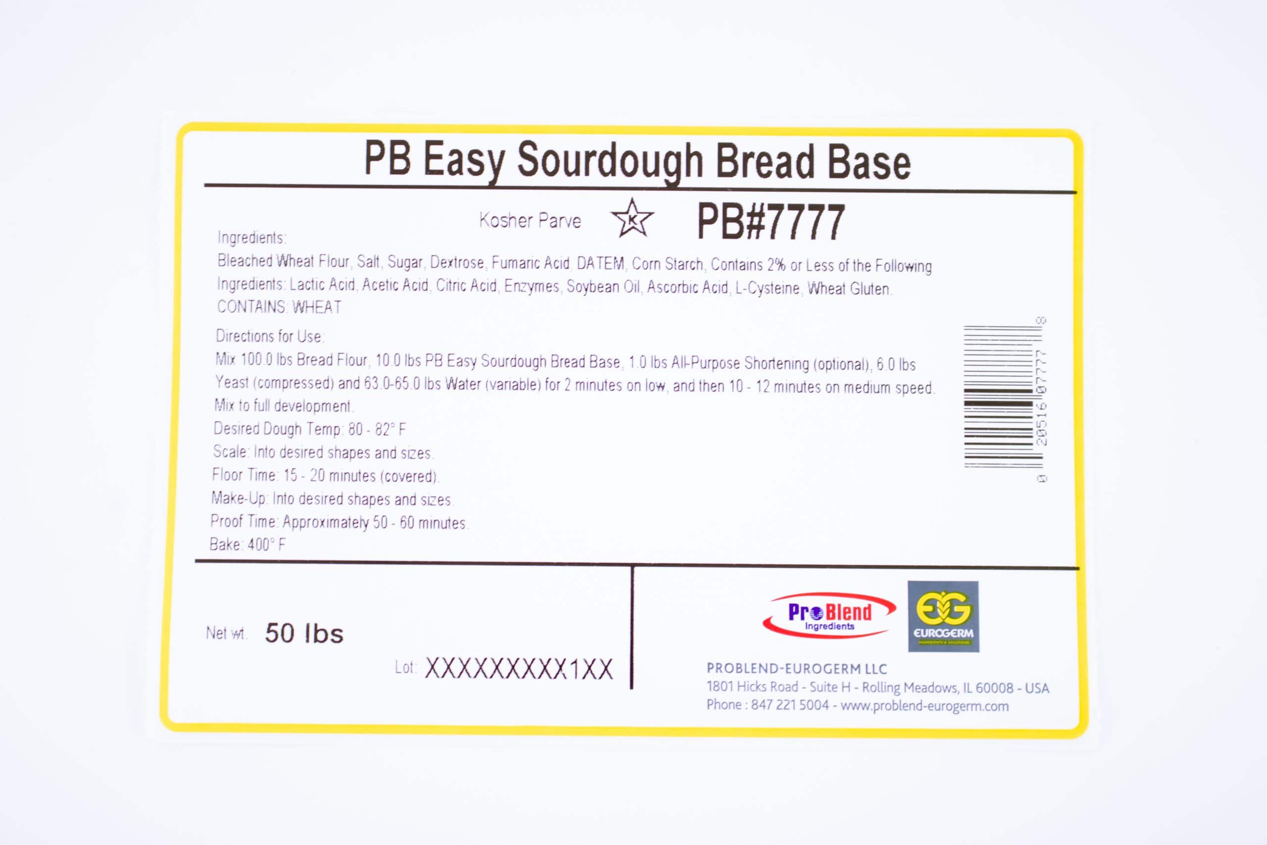 Ez Sourdough Bread Base 10% - Sourdough Bread Baking Base (Item#7777 Eurogerm) - 50 lb. bag, view 2